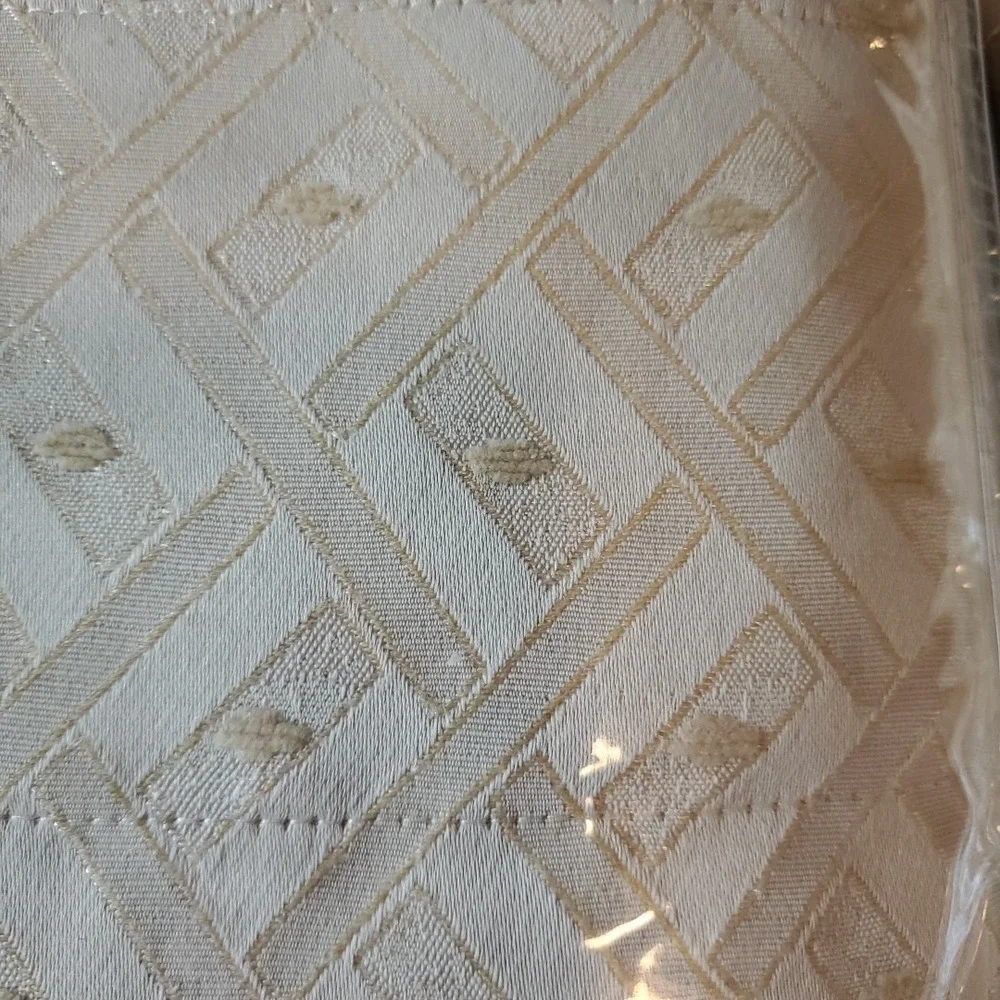 Vtg PC Penney Collection Beige Westbury Lattice Curtains 2 Panels 54x84